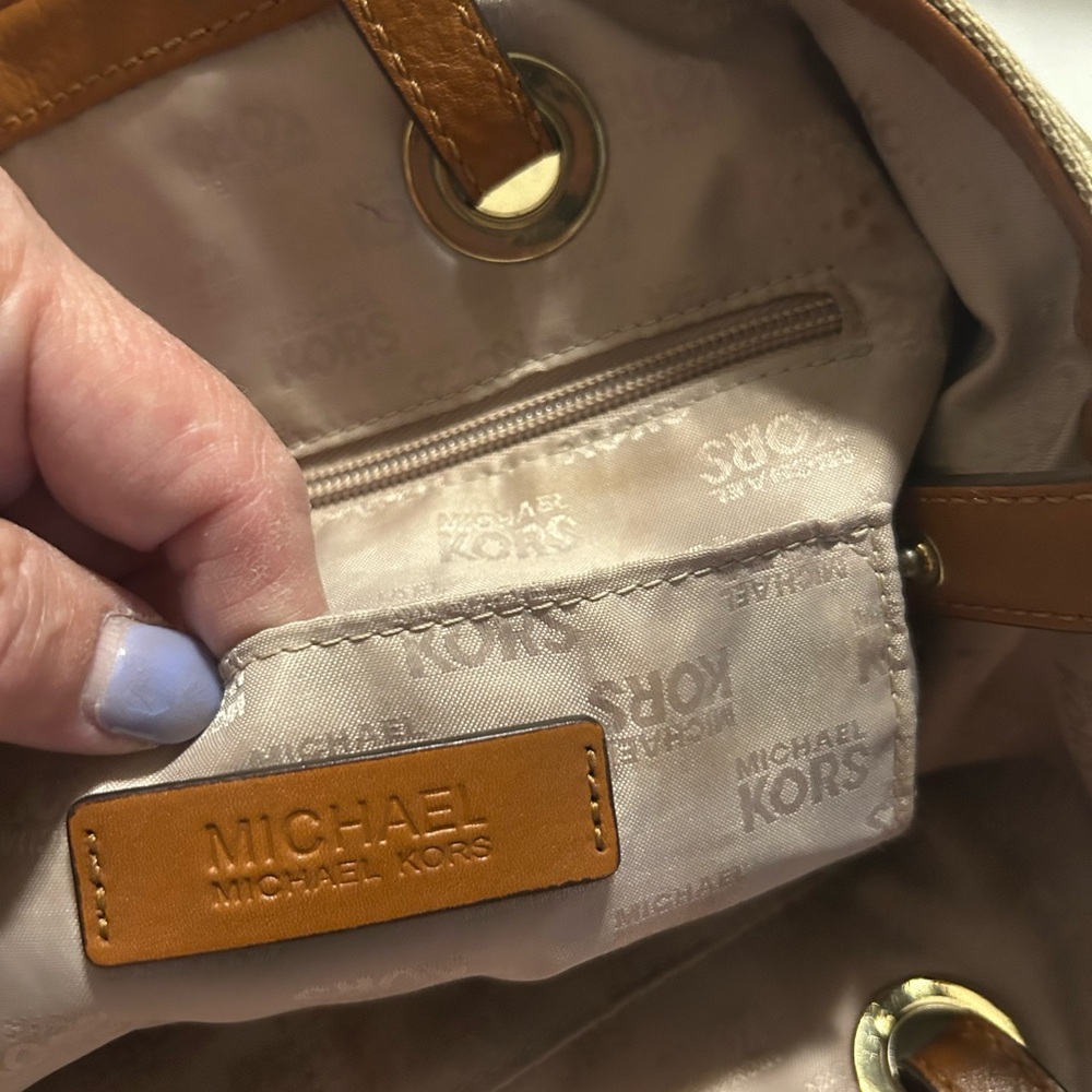 Michael Kors Tan and Brown Signature Tote - Picture 11 of 11